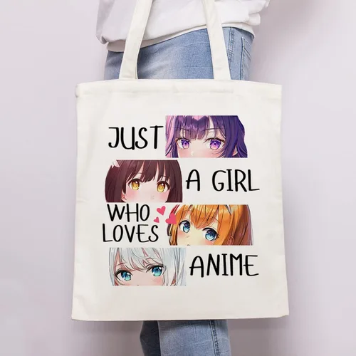Vista 3 de LANBAIHE Just A GL Who Loves Anime Sketching Regalos de Cumpleaños, Bolsa de mano reutilizable (2LTBG06)