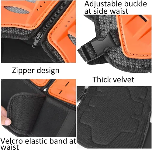 Vista 6 de Chaleco de armadura de motocicleta para niños, equipo de protección para bicicleta de cross, protector de columna vertebral para jóvenes, coderas