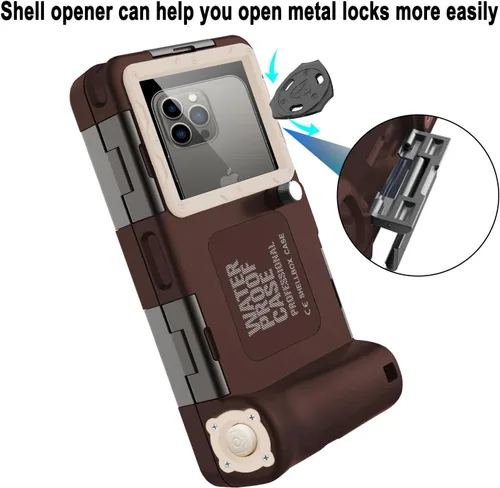 Vista 6 de Funda impermeable para teléfono de buceo para iPhone 11/12/13/15/16/17 Pro Max/Samsung Galaxy Note10/9/8/S25/S24/23/22/21 Ultra Plus Professional