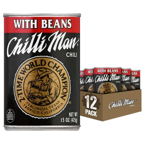 Vista 12 de CHILLI MAN Chili enlatado sin frijoles (paquete de 12), lata de 15 onzas