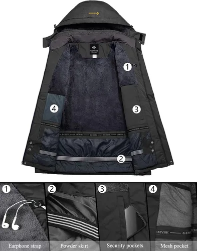 Vista 3 de GEMYSE - Chaqueta de esquí y nieve para mujer, diseño impermeable y resistente al viento, para invierno