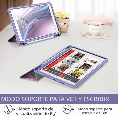 Vista 5 de SURITCH Funda para iPad Air 3 2019 (3ª generación)/iPad Pro 10.5 2017, [Protector de pantalla integrado] [Soporte para lápiz] Funda protectora