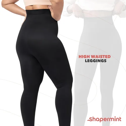 Vista 8 de Shapermint - Leggings moldeadores de compresión media de cintura alta, para mujer