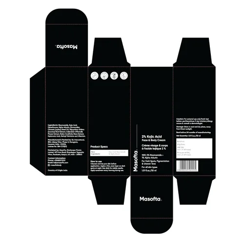 Vista 9 de Masofta Crema facial y corporal 2% de ácido kójico para pigmentación, melasma, marcas de acné, axilas, cuello, para hombres y mujeres, 1.0 fl oz