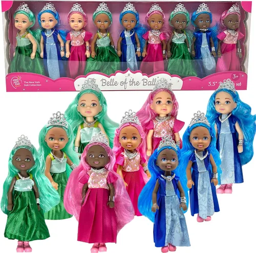 Vista 9 de Set de Muñecas Pequeñas con Mini Muñecas de Princesa para Niñas – Muñecas de Juguete de Princesa para Casa de Muñecas – Figuras Mini de Princesa