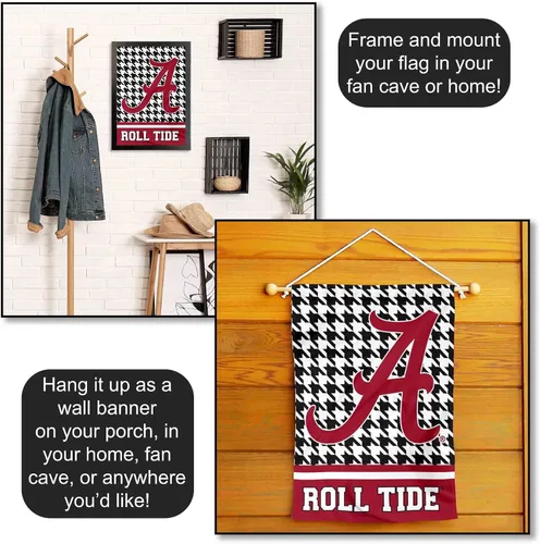 Vista 5 de Bandera de jardín Alabama Crimson Tide Houndstooth