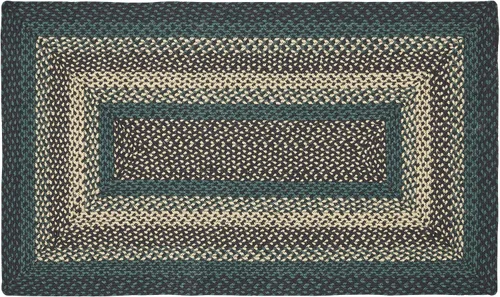 Vista 8 de VHC Brands Pine Grove, alfombra trenzada de yute, tapete de medio círculo, verde, 16.5 x 34 pulgadas