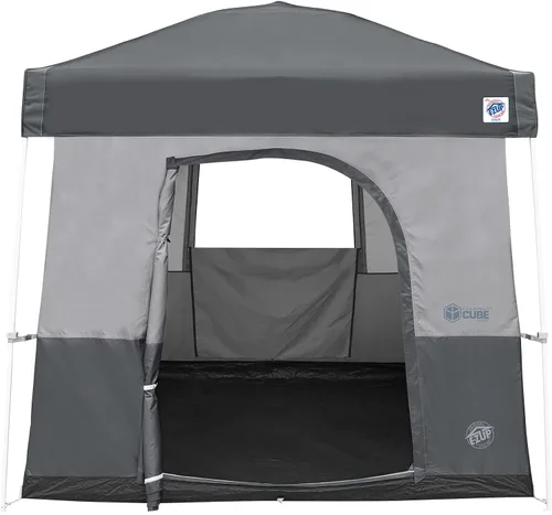 Vista 3 de E-Z UP Camping Cube Sport, convierte el toldo de patas en ángulo de 10 pies en tienda de campaña