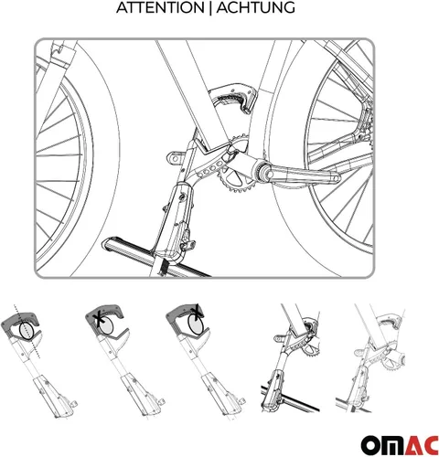 Vista 7 de OMAC Soporte para bicicleta de montaje en techo para coche, portador de bicicleta, universal, con cerradura negra