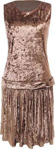 Vista 6 de BABEYOND Vestidos de los años 20 para mujer Vestido Flapper Gatsby sin mangas, falda de cintura baja con volantes, camiseta sin mangas, vestido