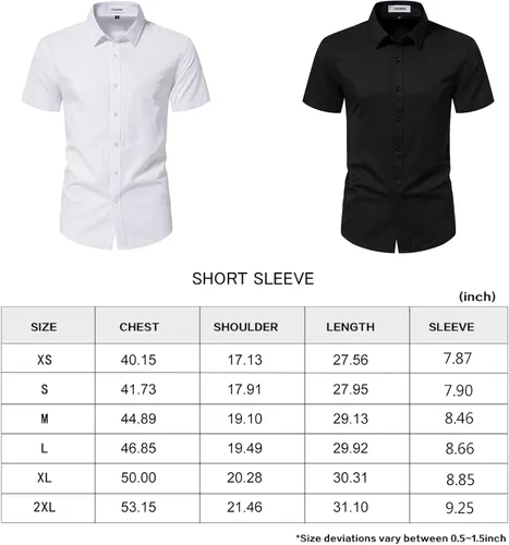 Vista 7 de LOCALMODE Camisa de sarga casual de manga larga para hombre, color sólido, formal, con botones