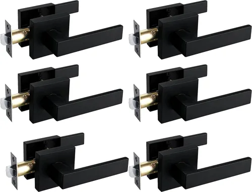 Vista 25 de NEWBANG Manija de palanca de puerta sólida con acabado negro mate