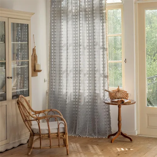 Vista 14 de Sutuo Home - Cortinas bohemias negras de 84 pulgadas de largo para dormitorio y guardería, cortinas de estilo rústico con dobladillo para barra