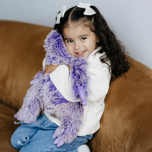 Vista 6 de The Petting Zoo Peluche de perezoso morado, regalos para niños, juguete de peluche de perezoso Pazzion morado, 20 pulgadas