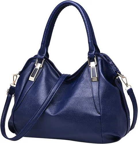 Vista 2 de Bolsas de cuero para mujer bolsas de viaje con cremallera bolsas de hombro de cuero sintético suave de gran capacidad bolsas de hombro estilo hobo