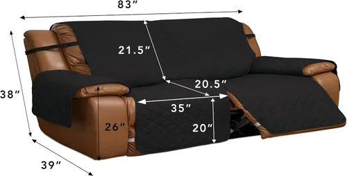 Vista 3 de Easy-Going Funda para Loveseat Reclinable de Gran Tamaño, Funda de Sofá Reversible para Reclinable Doble, Funda de Sofá Dividida para Cada Asiento