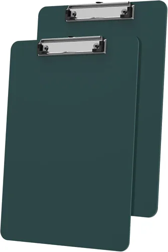Vista 33 de Portapapeles de plástico, tablero de clip negro A4 de 8.5 x 11 pulgadas para aula, estudiantes, niños, mujeres, tamaño 9 x 12.5 pulgadas con clip