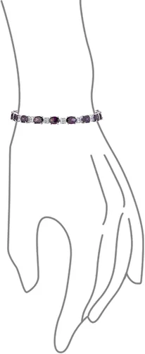 Vista 3 de Traditional Vintage Style Jewelry Alternating Cubic Zirconia Oval Shape AAA CZ 15 CT Simulated Gemstone Purple Amethyst Tennis Bracelet Teardrop For