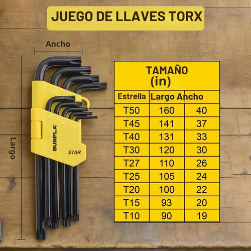 Vista 6 de Gunpla Juego de llaves hexagonales Allen de 36 piezas, llaves hexagonales de extremo de bola de brazo largo premium Paquete de 3 unidades Negro