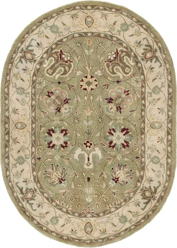 Vista 29 de SAFAVIEH Colección Antigüedades - Alfombra de 6' redonda, marrón y verde, hecha a mano, diseño oriental tradicional de lana, ideal para áreas
