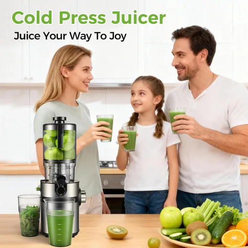 Vista 8 de Exprimidor de prensa en frío, máquina de jugo de canal de alimentación de 5 pulgadas de ancho, máquina exprimidora OSTBA para verduras y frutas