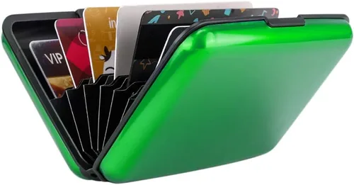 Vista 6 de Elfish.- Funda protectora de aluminio contra RFID, para tarjetas de crédito, carcasa rígida para tarjetas de presentación, cartera de metal