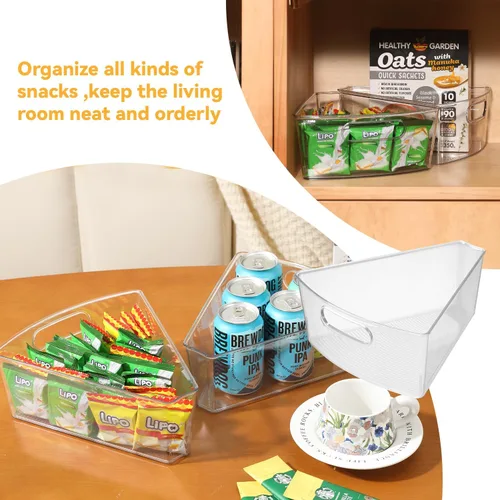 Vista 5 de Lazy Susan - Organizador de gabinete de esquina para contenedores de almacenamiento de cocina de plástico de 26 pulgadas de diámetro, paquete de 6