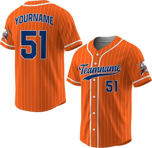 Vista 16 de Camiseta de béisbol a rayas personalizadas con logotipo de número de nombre para hombres, mujeres, jóvenes, niños, camiseta de uniforme