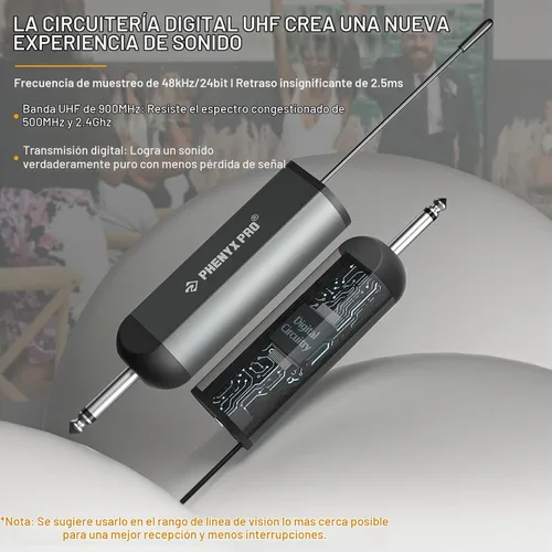 Vista 2 de Phenyx Pro Dual Digital Headset/Sistema de micrófono inalámbrico de solapa PDP-2-2B 2 transmisores de bodypack, mini receptor, 2 x 15 frecuencias