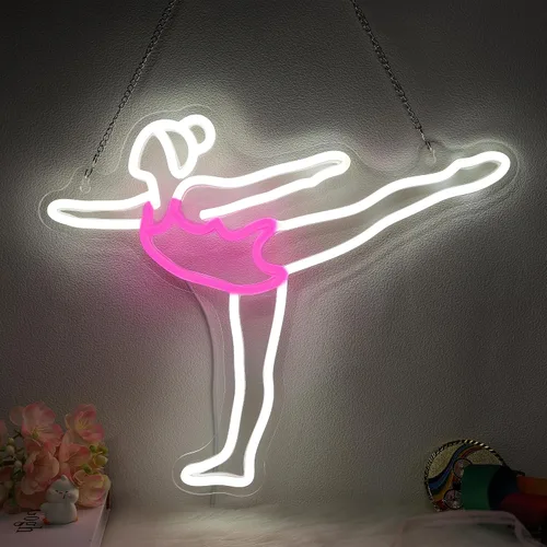 Vista 12 de Letrero de neón de fútbol de OkiyiD para niñas - Decoración de pared deportiva regulable con alimentación USB, regalos únicos para mujeres y niñas