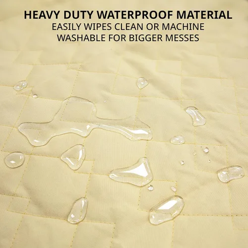 Vista 4 de Arf Pets Cubierta de forro de carga para perros SUV y automóviles, material impermeable, parte trasera antideslizante, protector de solapa de Beige
