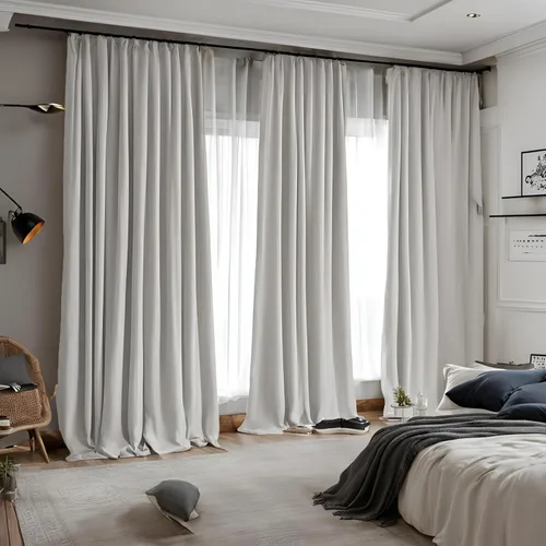Vista 29 de Cortinas de lino sintético, 2 paneles de 50 pulgadas de ancho (tamaño personalizado, para pedidos personalizados), 17 opciones