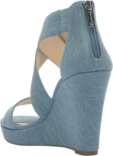 Vista 4 de Jessica Simpson Jinxxi Sandalias para mujer, con taco de cuña
