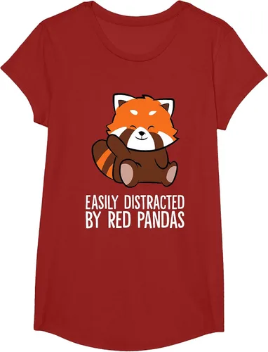 Vista 31 de Red Panda Love Easily Distracted By Red Pandas T-Shirt Asphalt Grey