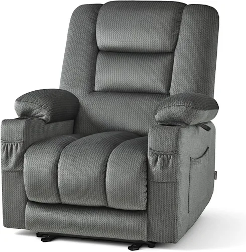 Vista 12 de MCombo Silla reclinable con calor y masaje para sala PR670 (beige)
