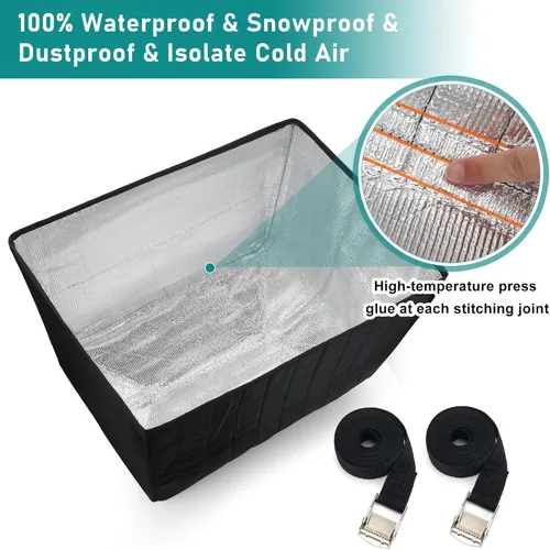 Vista 4 de Luxiv - Cubierta impermeable para aire acondicionado de ventana de invierno para unidad exterior, cubierta de protección contra congelación