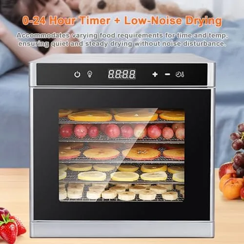 Vista 5 de Electric Food Dehydrator Machine, 700W Adjustable Temperature & 24-Hour Timer, 6 Stainless Steel Trays for Jerky, Meat, Fruits, Vegetables, Herbs