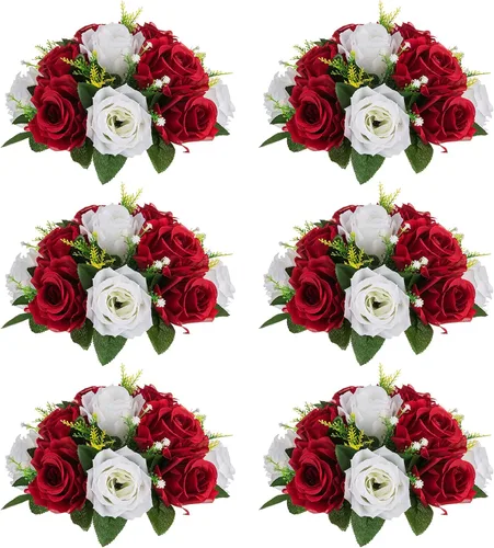 Vista 34 de NUPTIO Rosas Artificiales Negras Flores: Ramo de Flores Falsas Decoraciones de Halloween - 15 Cabezas Centros de Mesa de Rosas Artificiales con Base