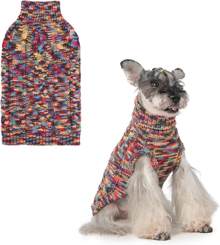 Vista 12 de BEAUTYZOO Suéteres de perro para perros pequeños, ropa de punto con agujero Pompones beige