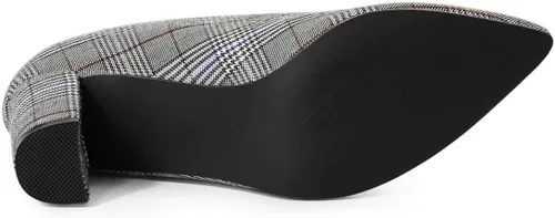 Vista 6 de Allegra K Botines de tacón grueso con cremallera y punta puntiaguda para mujer
