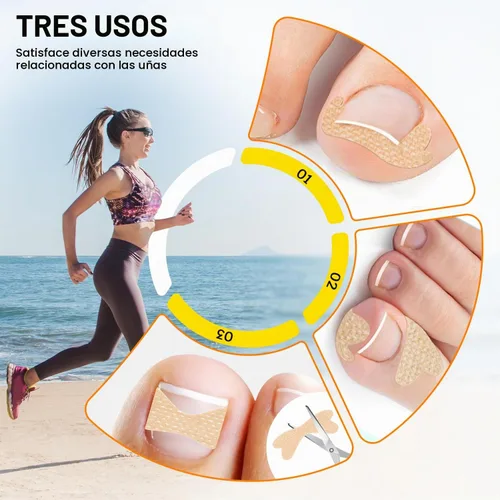 Vista 5 de Tratamiento de uñas encarnadas, corrector de uñas curvadas transpirables, tiras correctoras de uñas encarnadas con lima y levantador, kit