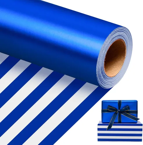 Vista 39 de Homeral Rollo de papel de regalo Jumbo de 30 pulgadas x 32.8 pies, color azul rey metálico para Navidad, cumpleaños, vacaciones, boda, baby shower