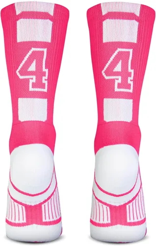 Vista 42 de ChalkTalkSPORTS Calcetines de equipo personalizados - Calcetines con números rosados Elige tu número