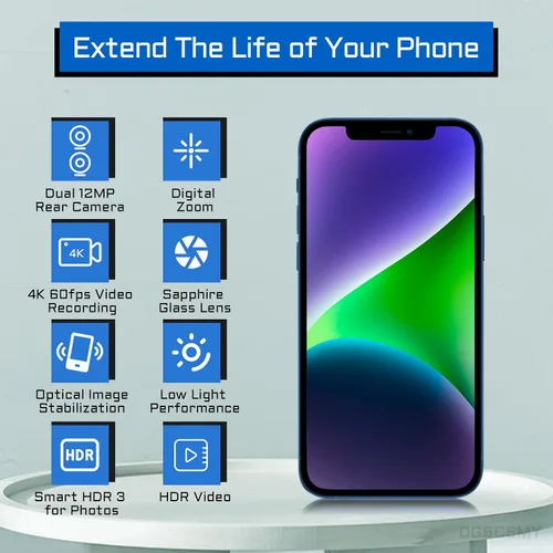 Vista 5 de Para iPhone 12 Cámara Trasera Reemplazo OEM Módulo 12MP Lente Trasera Principal Piezas con Lente Ultra Amplia Lente OIS HDR Fotos 4K Video Flex