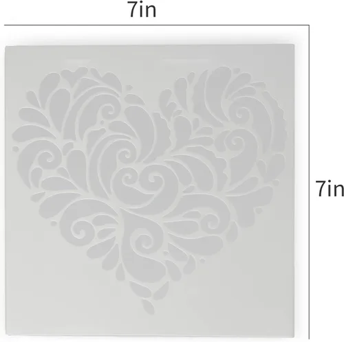 Vista 5 de Plantilla de corazón para pintar, plantilla de pintura decorativa para paredes, muebles, manualidades y madera, patrón de corazón reutilizable