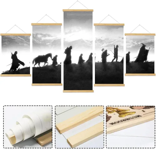 Vista 13 de Meksular Impresiones artísticas de pared de paisaje de la Tierra Media, pintura en lienzo, carteles de fantasía, imágenes de pared, para regalo