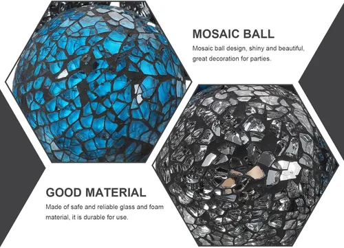 Vista 4 de Sewroro Bolas decorativas, 4 unidades, esferas de vidrio, esferas decorativas de orbes decorativos, esfera de mesa para relleno de cuencos