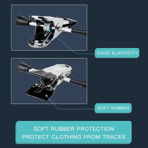 Vista 5 de Perchas para pantalones con clips para faldas de 12 pulgadas Negro