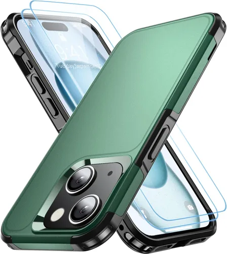 Vista 16 de Funda a prueba de golpes para iPhone 15, [Protección contra caídas de grado militar de 15 pies], con 2X [Protector de pantalla de vidrio templado]