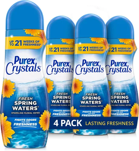 Vista 14 de Purex Crystals In-Wash - Potenciador de aroma, flor de cerezo y jengibre, 21 onzas (paquete de 4), tecnología de frescura y eliminación de olores